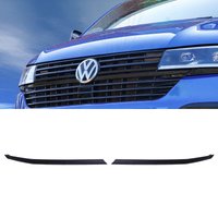 Matte Black 2 Piece Long Upper Grille Trims - VW Transporter T6.1 19-24
