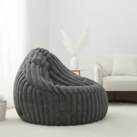 GreatBeanBags Enjoy 18% Discount on Plush Ribbed Faux Fur Bean Bag Chair