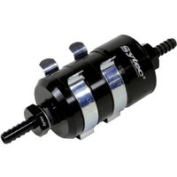 SYTEC Bullet Fuel Filter 8mm - 8mm (Black) with mounting clips (BULLETA1-BK-M)