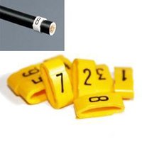 7mm Cable Plug Lead Numbers - Markers 1 to 8 - Yellow