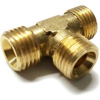 Brass Equal Tee 1/4" O/D - Petrol Fuel Pipe - 1/4" BSP