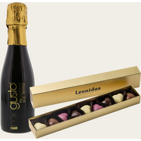 Giftset Leonidas Hartjes Chocolade met Mini Prosecco | Hallmark Cadeau Verjaardag |