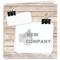 Fotokaart Uitnodiging opening zaak | Hallmark | Fotokaart Hallmark | Uitnodiging opening zaak | Kaart new company hout met knijpers