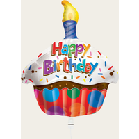Ballon Happy Birthday Cupcake Multi | Hallmark Cadeau Ballonnen |
