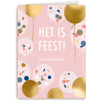 Verjaardagskaart Hallmark | Uitnodiging feest of housewarming gouden ballonnen