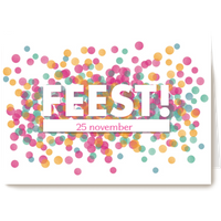 Kaart Hallmark | Feest | Uitnodiging feest confetti roze