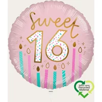 Ballon Verjaardag Sweet Sixteen Roze Eco | Hallmark Cadeau Ballonnen |