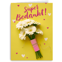 Kaart Hallmark | Juf of meester | Super bedankt met een bos bloemen