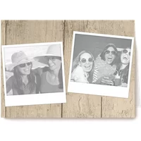 Verjaardagskaart Hallmark | Fotokaart liggend hout twee polaroid fotoos