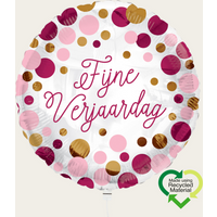 Ballon Fijne Verjaardag Roze en Goud Eco | Hallmark Cadeau Ballonnen |