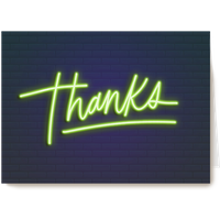 Kaart | Hallmark | Bedankt | Bedankt kaart thanks in neon letters