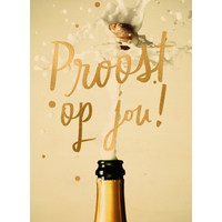 Houten kaart Jubileum Verjaardagskaarten Felicitatie Nieuwe zaak Nieuwe baan | Hallmark | Felicitatie kaart man vrouw champagne proost op jou