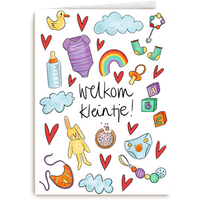 Kaart Hallmark | Geboorte felicitatie | Babykaart zoon dochter Welkom kleintje Matia Studio