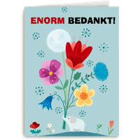 Kaart | Hallmark | Bedankt | Bedanktkaart met bloemen illustratie