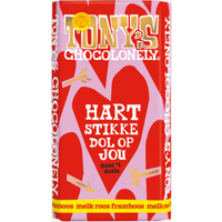 Tony Chocolonely Recht Uit Mijn Chocohart Melk Roos Framboos | Tony's Chocolonely Cadeau Chocolade |