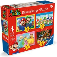 Ravensburger Super Mario 4 In A Box (12, 16, 20, 24 Piece) Jigsaw Puzzles - Let'S Go, Mario!