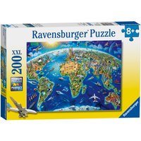 Ravensburger World Landmarks Map 200 Piece Puzzle