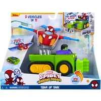 Spidey His Amazing Friends Team Up Tank Combining 6 Inch Hulk Smash Tank 4 Inch Spidey Glider Jet
