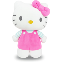 30 Cm Large Pink Hello Kitty - Hot Pink Dress With Pale Blue Stripes Shirt