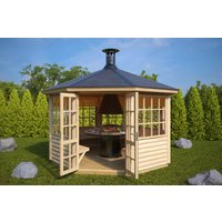 Grillpavillon “Seattle L” 3x3m | Grillpavillon aus Holz | Gartenhaus 3x3m aus Holz | Grillhütte | Kleines Gartenhaus einrichten Grillpavillon “Seattle L” 3x3m | Grillpavillon aus Holz | Gartenhaus 3x3m aus Holz | Grillhütte | Kleines Gartenhaus einrichten