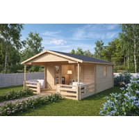 Gartenhaus mit Veranda “Franz” 4x5m | Gartenhaus mit Veranda 4x5m | Gartenhaus mit Terrasse und Terrassenüberdachung