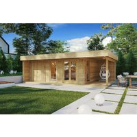 Großes Gartenhaus “Hansa Lounge XXL” 8x5m | Luxus-Gartenhaus mit Terrasse | Modernes Gartenhaus mit 5x8m Außenmaß und Anbau mit Schuppen, mit Sonnendach, mit Terrasse Großes Gartenhaus “Hansa Lounge XXL” 8x5m | Luxus-Gartenhaus mit Terrasse | Modernes Gartenhaus mit 5x8m Außenmaß und Anbau mit Schuppen, mit Sonnendach, mit Terrasse