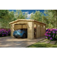 Große Fertiggarage mit Schwingtor “Deluxe B” 4x5m | Garage mit Schwingtor aus Holz | Holzgarage als Bausatz | Fertiggarage kaufen Große Fertiggarage mit Schwingtor “Deluxe B” 4x5m | Garage mit Schwingtor aus Holz | Holzgarage als Bausatz | Fertiggarage kaufen