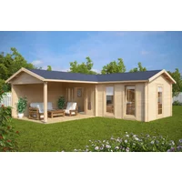 Eck-Gartenhaus “Hansa Corner Deluxe B” 7x7m | Großes Eck-Sommerhaus mit Veranda | Deluxe-Gartenhaus 21m² | 12m² Veranda mit Sonnendach, mit Terrasse Eck-Gartenhaus “Hansa Corner Deluxe B” 7x7m | Großes Eck-Sommerhaus mit Veranda | Deluxe-Gartenhaus 21m² | 12m² Veranda mit Sonnendach, mit Terrasse