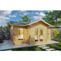 Gartenhaus “Eamon” 6x4m | Großes Gartenhaus mit 4x6m Außenmaß | Gartenhaus aus Holz mit Satteldach | Großes Blockhaus