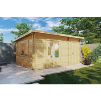 Gartenhaus mit Schuppen “Super Tom” 5x3m | Gartenhaus und Lagerraum - 15m² | 10m² Gartenhaus und 5m² Lagerraum mit Schuppen | Rabatt: 16 % Gartenhaus mit Schuppen “Super Tom” 5x3m | Gartenhaus und Lagerraum - 15m² | 10m² Gartenhaus und 5m² Lagerraum mit Schuppen | Rabatt: 16 %