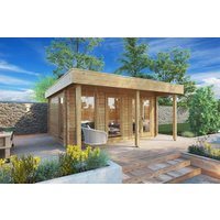 Gartenhaus mit Vordach “Ian E” 5x4m | Gartenhaus mit Vordach | Modernes Holz-Vordach | Überdachung im Garten mit Sonnendach Gartenhaus mit Vordach “Ian E” 5x4m | Gartenhaus mit Vordach | Modernes Holz-Vordach | Überdachung im Garten mit Sonnendach