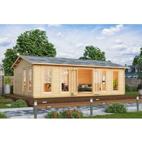 Großes Gartenhaus “Hansa D” 8x5m | Großer Gartenraum - 40m² | Extra dicke 70mm Wände Großes Gartenhaus “Hansa D” 8x5m | Großer Gartenraum - 40m² | Extra dicke 70mm Wände
