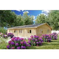 Blockhaus mit drei Schlafzimmern “Hansa Holiday G” 14x8m | Maßgeschneidertes Blockhaus mit drei Schlafzimmern - 100m² mit Schlafboden Blockhaus mit drei Schlafzimmern “Hansa Holiday G” 14x8m | Maßgeschneidertes Blockhaus mit drei Schlafzimmern - 100m² mit Schlafboden