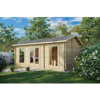 Kleines Blockhaus mit einem Schlafzimmer “Schweden C” 6x4m | Großes Gartenhaus 5x7m | Blockhaus | Blockbohlenhaus mit Schlafboden Kleines Blockhaus mit einem Schlafzimmer “Schweden C” 6x4m | Großes Gartenhaus 5x7m | Blockhaus | Blockbohlenhaus mit Schlafboden