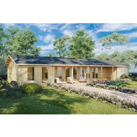 Großes Blockhaus mit 3 Schlafzimmern “Holiday L” 18x7m | Ferienblockhaus mit drei Schlafzimmern, 96 m² | Blockhaus aus Holz mit Schlafboden Großes Blockhaus mit 3 Schlafzimmern “Holiday L” 18x7m | Ferienblockhaus mit drei Schlafzimmern, 96 m² | Blockhaus aus Holz mit Schlafboden