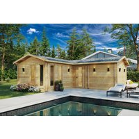Großes Gartenhaus mit Sauna “Devon 3” 8x8m | XXL-Gartenhaus mit Sauna | Wandstärke 70mm | Gartenhaus 8x8m | Gartenhaus groß mit Sauna Großes Gartenhaus mit Sauna “Devon 3” 8x8m | XXL-Gartenhaus mit Sauna | Wandstärke 70mm | Gartenhaus 8x8m | Gartenhaus groß mit Sauna
