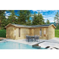 Eck-Blockhaus mit zwei Schlafzimmern “Devon 2” 8x8m | Großes Gartenhaus 4x6m | Blockhaus | Blockbohlenhaus | Sommerhaus kaufen mit Schlafboden Eck-Blockhaus mit zwei Schlafzimmern “Devon 2” 8x8m | Großes Gartenhaus 4x6m | Blockhaus | Blockbohlenhaus | Sommerhaus kaufen mit Schlafboden