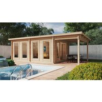 Großes Gartenhaus mit Vordach “David 1” 8x4m | Modernes Gartenhaus aus Holz mit Vordach | Überdachung aus Holz mit Sonnendach Großes Gartenhaus mit Vordach “David 1” 8x4m | Modernes Gartenhaus aus Holz mit Vordach | Überdachung aus Holz mit Sonnendach