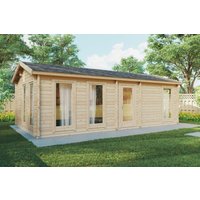 Blockhaus mit Schlafzimmer “Holiday M” 8x4m | Blockhaus für den Garten | Blockbohlenhaus als Ferienhaus kaufen | Blockhütte mit Schlafboden