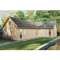 Großes Blockhaus mit Schlafboden “Holiday Max 1” 12x9m | Ferienblockhaus mit zwei Schlafzimmern und Schlafboden | Holzblockhaus mit Schlafboden Großes Blockhaus mit Schlafboden “Holiday Max 1” 12x9m | Ferienblockhaus mit zwei Schlafzimmern und Schlafboden | Holzblockhaus mit Schlafboden