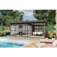Großer Grillpavillon mit Terrasse “Elias XL” 7x4m | 7x4m großes Gartenhaus mit Grill | 4x7m großes Gartenhaus aus Holz mit Sonnendach, mit Terrasse Großer Grillpavillon mit Terrasse “Elias XL” 7x4m | 7x4m großes Gartenhaus mit Grill | 4x7m großes Gartenhaus aus Holz mit Sonnendach, mit Terrasse