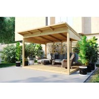 Gartenlaube “Typ B” 4x3m | Gartenlaube aus Holz | Gartenlaube mit Bausatz selber bauen | Sitzlaube für den Garten kaufen Gartenlaube “Typ B” 4x3m | Gartenlaube aus Holz | Gartenlaube mit Bausatz selber bauen | Sitzlaube für den Garten kaufen