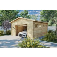 Holzgaragen-Bausatz “Hansa J” 5x6m | Holzgarage als Bausatz kaufen | Fertiggarage aus Holz zu einem günstigen Preis Holzgaragen-Bausatz “Hansa J” 5x6m | Holzgarage als Bausatz kaufen | Fertiggarage aus Holz zu einem günstigen Preis