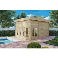 Gartenhaus “Golfsimulator 4” 6x5m | Golfsimulator für den Garten | 5x6m großes Gartenhaus aus Holz mit Flachdach | Gartenbüro Gartenhaus “Golfsimulator 4” 6x5m | Golfsimulator für den Garten | 5x6m großes Gartenhaus aus Holz mit Flachdach | Gartenbüro