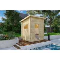 Kleine Außensauna “Finn 2” 2x2m | Kompakte Gartensauna mit Vorraum | Außensauna im Holzhaus für den Garten | Saunahaus mit Sauna Kleine Außensauna “Finn 2” 2x2m | Kompakte Gartensauna mit Vorraum | Außensauna im Holzhaus für den Garten | Saunahaus mit Sauna