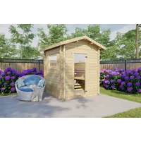 Kleine Außensauna “Finn 1” 2x2m | Gartensauna mit Vorraum | Außensauna im Holzhaus für den Garten | Saunahaus mit Sauna Kleine Außensauna “Finn 1” 2x2m | Gartensauna mit Vorraum | Außensauna im Holzhaus für den Garten | Saunahaus mit Sauna