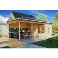 Gartenhaus mit Vordach “Sophia” 8x4m | Modernes Gartenhaus aus Holz | Gartenbüro | Gartenhaus mit Pultdach | Gartenhaus 4x8m mit Sonnendach Gartenhaus mit Vordach “Sophia” 8x4m | Modernes Gartenhaus aus Holz | Gartenbüro | Gartenhaus mit Pultdach | Gartenhaus 4x8m mit Sonnendach