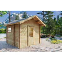 Kleine Außensauna “Kirkenes” 3x3m | Kompakte Gartensauna mit Vorraum | Outdoor-Sauna kaufen | Außensauna | Saunahaus mit Sauna Kleine Außensauna “Kirkenes” 3x3m | Kompakte Gartensauna mit Vorraum | Outdoor-Sauna kaufen | Außensauna | Saunahaus mit Sauna