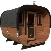 Kleine Moderne Fasssauna 2×2.5m | Modernes Saunafass aus Holz mit Vorraum | Kleine Fasssauna mit Holzofen oder Elektroofen Kleine Moderne Fasssauna 2×2.5m | Modernes Saunafass aus Holz mit Vorraum | Kleine Fasssauna mit Holzofen oder Elektroofen