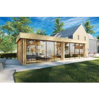 Großes modernes Gartenhaus “Rebeka” 8x4m | Großes modernes Gartenhaus | 8x4m Holzhaus | Komplett zu öffnende Vorderseite Großes modernes Gartenhaus “Rebeka” 8x4m | Großes modernes Gartenhaus | 8x4m Holzhaus | Komplett zu öffnende Vorderseite